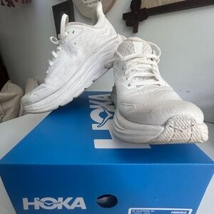 Hoka All-White Athletic Sneakers